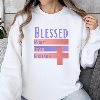Blessed, Mercy, Loved, Redeemed Crewneck - Adult Crewneck