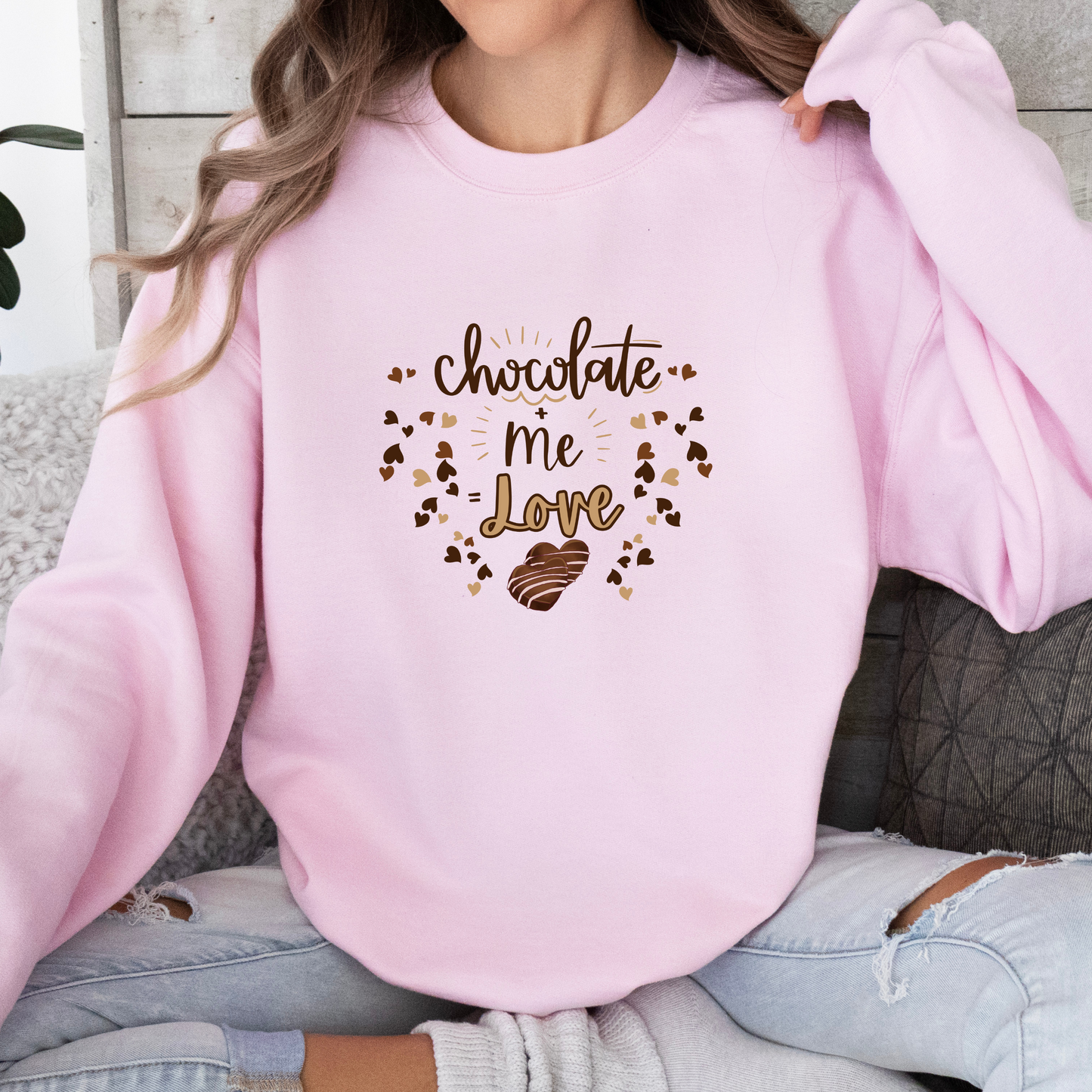 Chocolate + Me = Love Crewneck - Adult Crewneck